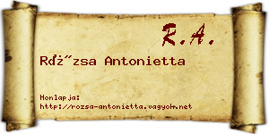 Rózsa Antonietta névjegykártya